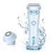 Electric Shaver Razors for Women, 2-in-1 Womens Razors Rechargeable for Arm Leg Face Pubic Area, Cordless Hair Removal Bikini Trimmer for Women with Detachable Head, IPX7 Waterproof Wet/Dry Use, Blue