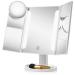 Vanity Mirror  Makeup Mirror with Light  Lighted Makeup Mirror  LED Mirror w/ 1x Magnifying Vanity (2-Pc. Set) Portable  Trifold Mirror | Brighter Clarity  Lit Daylight HD Lighting | Apply Cosmetics