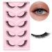 Shop Ahrikiss Fox Eye Wispy False Eyelashes Natural Faux Mink Cat Eye Lashes (5 Pairs) - International Shipping - Buy Online on GoSupps.com
