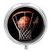 Round Pill Box Basketball Print 3 Compartment Medicine Pill Case Print Pill Organizer Decorative Metal Portable Pill Box Pocket Pill Box Style
