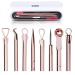 Blackhead Remover Pimple Comedone Extractor Tool Acne Kit - Treatment for Blemish, Whitehead Popping, Zit Removing for Risk Free Nose Face Skin(Gold)
