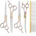 Jason Professional Dog Cup Set - 6 in 1 Fur Scissors for Dogs (7.5 Inch Straight Curved Thinning) | Ergonomic Rose Gold Handle - Buy Online on GoSupps.com