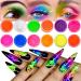 Neon Pigment Powder for Nails Eyeshadow - Gifts for Women12 Colors Fluorescent Neon Rainbow Smoke Nails Christmas Xmas Secret Santa Presents for Women