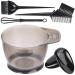 5 Pcs Professional Hair Coloring Dyeing Kit for Salon and Home - Dye Brush Comb,Tinting Bowl,Ear Caps,Dye Mixer (Black) 5 Pcs T-black