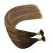 Ugeat Real Hair Extensions Ombre U-Tip - Chocolate Brown to Golden Brown & Ash Blonde 45 cm 50g 18 Inch - Premium Keratin Bonded Human Hair - Buy Online on GoSupps.com