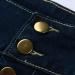 Sanahy Women's Casual High Waist Denim A-line Skirt | Button Front, Knee Length Fishtail Style | Dark Blue, Size Large - Buy Online on GoSupps.com
