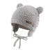 XIAOHAWANG Baby Earflap Beanie Hat Soft Baby Boy Knit Beanies Cute Bear Infant Toddler Girl Hats Autumn Winter 0-6 Months Gray