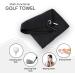 Hoverolf Golf Towel (16 X 16) with Golf Club Brush | Soft & Absorbent Microfiber | Thick Trifold Waffle Pattern | Convenient Attachment | For Men's Golf Bags | Black - Buy Online on GoSupps.com