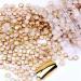 100pcs 4mm 5mm 6mm Many Colors Half Round Pearls Metal Rhinestone DIY Nail Art Nail Beads Beauty Glitter Decoration (#3)
