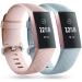 Faliogo 2 piece of replacement straps compatible with Fitbit Charge 4 bracelet/Fitbit charge 3 bracelet soft sports watch bracelet bracelets for women men small large sand pink/mint s