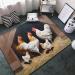 Flannel Carpet A Brood of Chickens Pattern 60 x 39 in Non-Slip Durable Suitable for Living Room and Office Bedroom - Buy Online on GoSupps.com