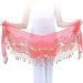 Womens Belly Dance Hip Scarf & Chiffon Towel - Red Coin Belt Costume with Sequins | International Shipping - Buy Online on GoSupps.com