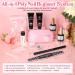 Modelones Poly Extension Gel Nail Kit - Nude & White Colors | Builder Extension Gel Set with Mini Nail Lamp, Slip Solution, Rhinestones | French DIY Nail Art Design Beginner Kit - A-Light Apricot - Buy Online on GoSupps.com