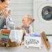 White Wood Laundry Pods Holder Dryer Sheets Fabric Softener Dispenser - Buy Online on GoSupps.com