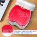 Denture Box Case with Flushable Basket Dental Retainer Cleaning Case False Teeth Container Box Mouth Guard Holder Case with Brush for Travel and Daily Use - Pink - Buy Online on GoSupps.com