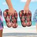 Mnsruu Mandala Flower Flip-Flops - Tribal Elephant Design Red Multi-Colored Footwear for Home Hotel Spa & Travel - Unisex for Men & Women - Buy Online on GoSupps.com