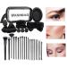 Face Makeup Tool Set - 33-Piece Makeup Brushes Kit with Organizer Bag Hair Tie & Powder Puff - Multi-Functional Soft Brushes for Beginners Black - Buy Online on GoSupps.com