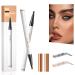 Eyebrow Pencil with 4 Fork Tip - 3D Microblading Eyebrow Pencil Natural Makeup Fine Stroke Magic Eyebrow Pencil Long-Lasting Waterproof Eyebrow Pencil Stay on All Day (Black+ Light Brown)