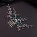 Green Crystal Bride Wedding Hair Comb | Rhinestone Pearl Hair Accessory - Buy Online on GoSupps.com