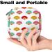 Menstruation Pad Bag with Zipper | Womens Napkin & Tampon Bag - Stylish Spanish Fan Pattern in Blue Red Pink & Yellow - Buy Online on GoSupps.com