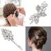 3-Piece Rhinestone Leaf Wedding Hair Clips - Elegant Bridal Accessories in Silver - Buy Online on GoSupps.com