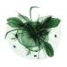 Jiahg ladies fascinator hemp hut breathable bride feather flower headdress bridal jewelry hair clip hat for party church wedding festival unit size green