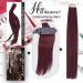 Moresoo Wine Red Tape in Human Hair Extensions - 16 Inch Remy Hair, 20 Pieces, 50g #99J - Buy Online on GoSupps.com