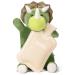 HomeTop Premium Classic Rubber Hot and Cold Water Bottle with Cute Stuffed Triceratops Cover (2L, White) Cream White/Triceratops 67.63 Fl Oz (Pack of 1)