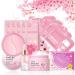 Skin Care Sets & Kits Cherry Blossom Skincare Set Skin Care for Teenage Girls Pamper Sets for Women Skincare Sets with Face Cream Face Serum Lip Mask Sleep Mask Eye Mask Mud Mask