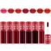 7 Colors Lip Tint Stain Set Watery Lip Stain Mini Liquid Matte Lipstick Korean Lip Gloss Moisturizing Multi-Use Lip and Cheek Tint Long lasting Non-Stick Cup Waterproof High Pigment Vivid Color 02