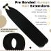 50cm Ugeat Real Hair Extensions - Black Keratin Bonding 50 Strands Flat Tip Color 1 20 Inch 50g - Buy Online on GoSupps.com