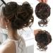 Claw Messy Bun Hair Pieces Clip Wavy Curly Hair Chignon Clip in Hairpieces Tousled Updo Donut Hair Bun Synthetic Hair Ponytail for Women Girls 2/30