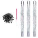 Hair Tinsel Extensions 600 Strands with Tools Sparkling Shiny Hair Tinsel Kit Heat Resistant Glitter Tinsel Hair Extensions for Women Girls 48 Inch 600 strands silver