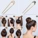 Lurrose 2pcs U Shaped Hair Stick - Retro Metal Hair Forks & Stylish Hair Accessories for Women | Assorted Shell Colors - International Shipping - Buy Online on GoSupps.com