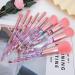 Kingtree 10PCS Crystal Handle Makeup Brush Set | Premium Synthetic Bristles | Cosmetic Brushes for Powder, Foundation, Blush, Eyeshadow | Pink - Buy Online on GoSupps.com