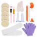 Facial massage Tools Set Skin Care Kit Ice Roller Face Gua Sha Facial Tool Exfoliating Loofah Sponge Pads Face Massaging Gloves Cupping Set Massage Therapy Cups Nice Gift for Mom Wife Girlfriend