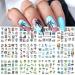 Summer Nail Art Stickers Water Transfer Decals with Coconut Tree Ocean Beach Design Summer Nail Art Supplies Fashion Nail Stickers Foils for Women Manicure Tips Decorations Kit 12 Sheets