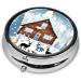 Winter Fawn Round Pill Box - 3 Compartment Portable Travel Organizer for Medications - Buy Online on GoSupps.com