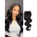 Body Wave Closure 14 Inch 4x4 HD Lace Closure Human Hair Free Part Lace Closure 100% Unprocessed Brazilian Virgin Human Hair Extensions 150% Density Remy Human Hair Pre Plucked Natural Black Wavy Closure 14 inch