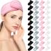 SOKOSEY Spa Headband Hair Headband for Makeup Spa Facial Headband 40 Pack Adjustable Terry Cloth Headband for Face Washing Shower Sports Yoga (White Black Pink Gray)
