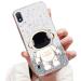 Tivenfezk Nadoli for Samsung Galaxy A10 Astronaut Hidden Stand Shell caricature glitter stand soft silicone bling transparent protective cover samsung galaxy a10 clear