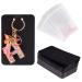 Wiaregom 120 PCS Keychain Display Cards 3'' x 4.7'' Keychain Cards Holder with Self-Sealing Bags for Display Keyring Cards Jewelry Packaging Supplies (Black)
