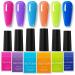 Makartt Jelly Gel Polish Set Pink Crystal Sweet Pastel Blue 2022 Nail Design Colours 10ML 6 Bottles Soak Off Nail Gel Polish with Gift Box Jelly Gel-bright 10 ml (Pack of 6)