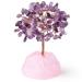 Xiannvxi crystals life tree decoration feng shui amethyst crystal tree rose quartz drum stone base natural gemstones stones decoration Tree of life bonsai tree decoration article happiness Reiki g-amethyst rose quartz