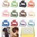 Aonwkan Hair Clips Square Hair Claw Clips - 12 Pieces 2 Matte Hair Clips for Teen Girl Gifts Thin Thick Hair Cute Stuff Nonslip Strong Grip Hair Clamps 12 Colors Jaw Clips Hair Accessories for Women Multicolor