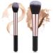 Sibba Makeup Brushes 2 Pcs Foundation Brush Powder Brush Set Blush Highlighter Brush with Wooden Handle Large Face Brush for Blending Buffing Liquid Powder Foundation Cream Concealer Travel