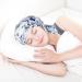 Blue Flower Print 100% Mulberry Silk Sleeping Bonnet for Frizzy Natural Curls - Gift for Women - Buy Online on GoSupps.com