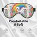 Cartoon Unicorns Adjustable Eye Mask - Unisex Blackout Sleep Mask for Travel Yoga & Office Naps - Buy Online on GoSupps.com