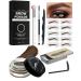 Eyebrow Stamp and Eyebrow Stencil Kit- 16in1 Waterproof Brow Cream Stamping Eyebrow Gel Shaping Set  Eyebrow Pomade Stamp Trio Kit  Mother's Day Makeup Gift for Women-Brown