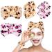 6 Pack Spa Headband Bow Hair Band and 2 Pairs Wrist Towels for Washing Face Set Women Facial Makeup Head Band Soft Coral Fleece Head Wraps For Shower Washing Face Coffee leopard+rose leopard 2 hair bands + 2 pairs wristb...